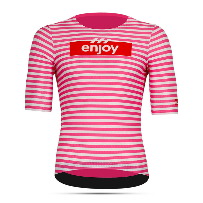 Enjoy Zipperless Endurance Jersey - Pink White Strip