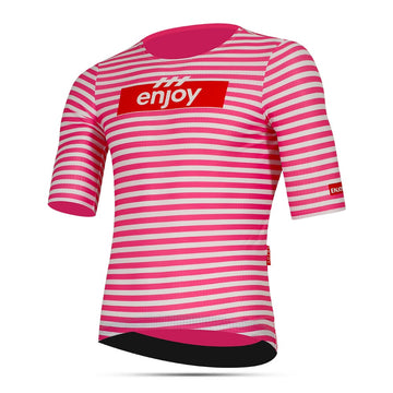 Enjoy Zipperless Endurance Jersey - Pink White Strip